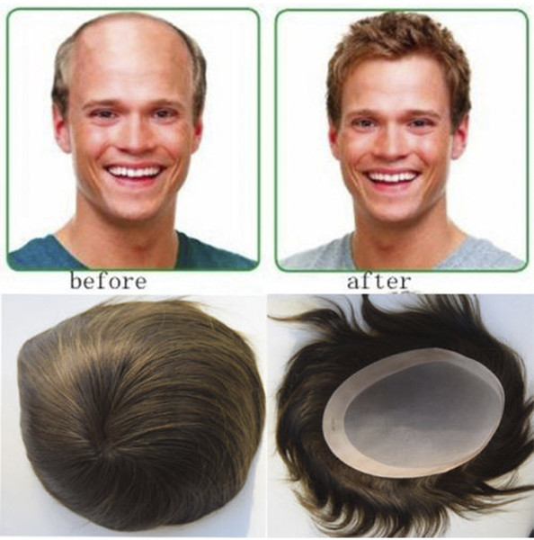 Mens Toupee Human Hair 7