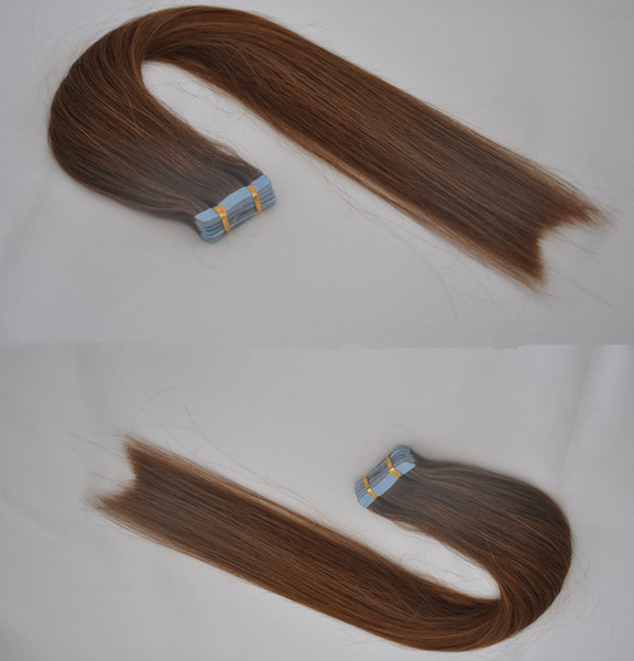 Good Quality Double Sides Color 7 peruvian Tape Human hair extensions 2.5g 40pcs 60pcs 80pcs/Bag 