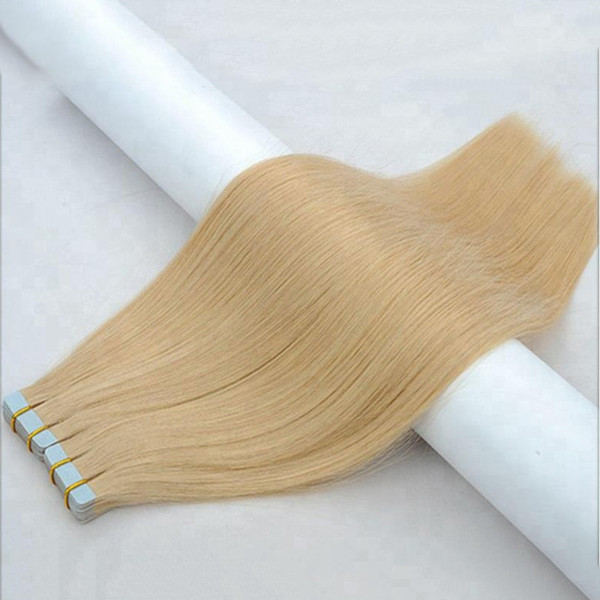 Good Quality Double Sides Color 613 blonde peruvian Tape Human hair extensions 2.5g 40pcs 60pcs 80pcs/Bag 