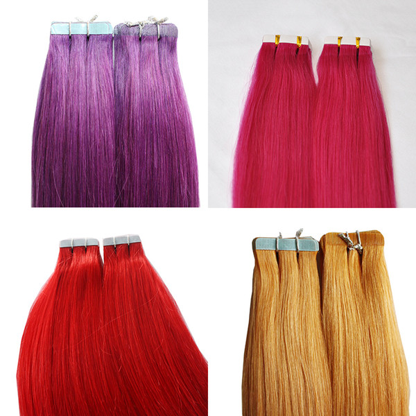 bright color all colors 200g blue red pink green yellow purple bright color peruvian tape hair extensions