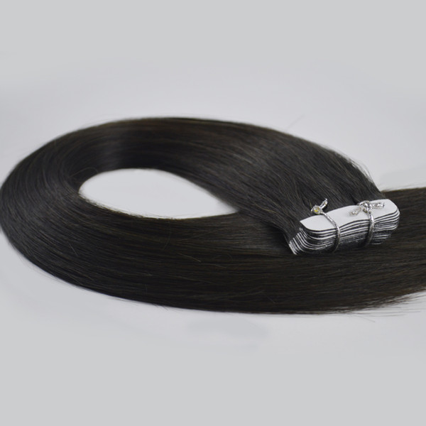 50g/20pcs Full Head #1B Skin Weft Tape in Seamless Hair Extensions Human Hair Double Side Tape in Remy Real Virgin Human Hair