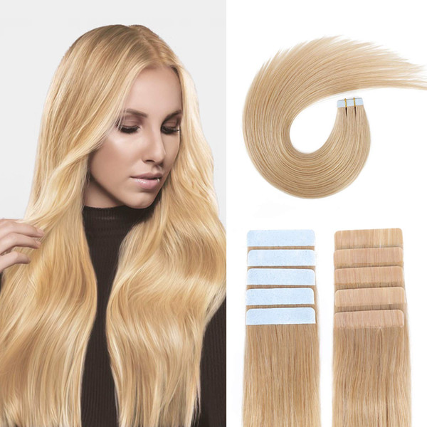 Tape In Hair Extensions 100% Remy Human Hair 20inch 20pcs 50g/pack Straight Seamless Skin Weft Tape Hair Extensions