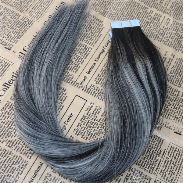 Free Double Drawn 100% Virgin Top Quality Tape in Extensions Human Hair Balayage 2/grey/2 Tape on Hair Extensions 350g/140pcs