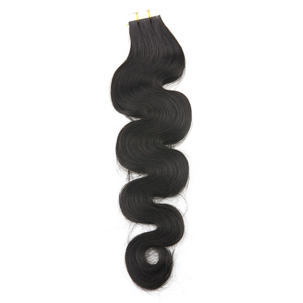 Best 10A Tape In Human Hair Extensions 300g 26 inch body wave Original Virgin Remy Human Hair Skin Wefts PU Tape Hair Natural Black Color