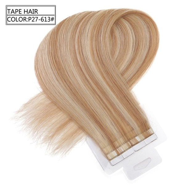 Tape In Human Hair extensions Skin Weft Hair Mixed Color 150g 60pieces Brazilian Hair Hablonde Double Sides Adhesive Cheap 