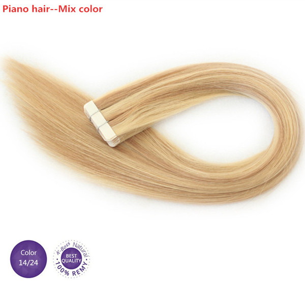 100% Human Hair extensions Skin Weft Tape inHair Mixed Color 150g 60pieces Brazilian Hair Hablonde Double Sides Adhesive Cheap 