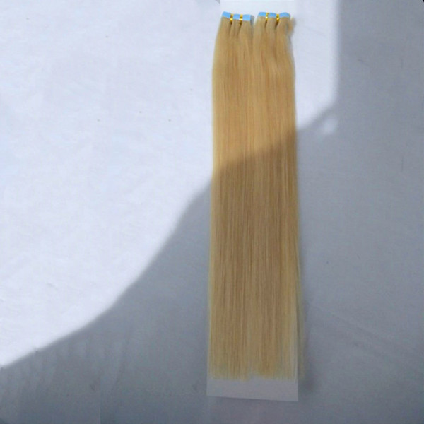 Tape Hair Extensions Blonde Color 60Pc 150G USA import Blue Glue Brazilian Human Hair Skin weft hair extensions, 