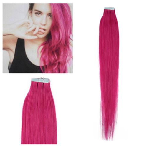 18''-22'' 100% Indian Human PU EMY Tape Skin Hair Extensions 2.5g/pcs 40pcs&100g/pack #pink hair DHL FREE shpping