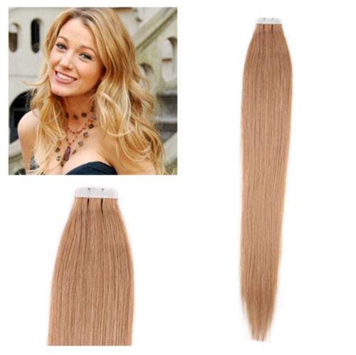 ELIBESS HAIR -14''-24'' 100% Indian Human PU EMY Tape Skin Hair Extensions 2.5g/pcs 40pcs&100g/pack #27 dark blonde DHL FREE shpping