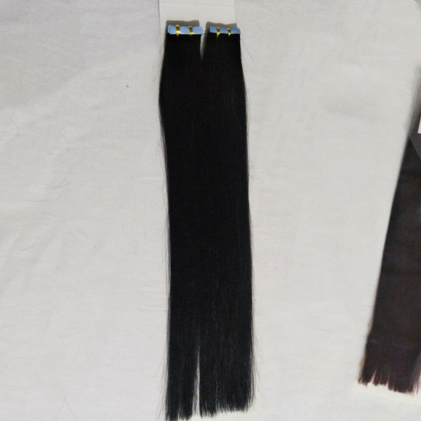 Tape in human hair 60 pcs Dark Color Brazilian Hair Skin Weft Hair Extensions 150g 16 18 20 22inch Option