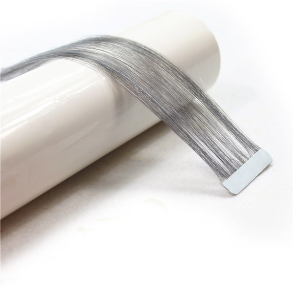 milier 100 human hair made in China virgin european asian gray double drawn tape hair extensions