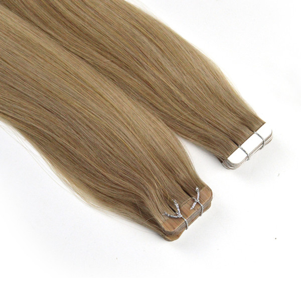 50gram 20pcs Tape In Human Hair Extensions 16# Balayage Brazilian Virgin Hair Seamless PU Skin Weft