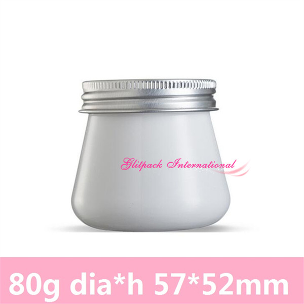 80g Adorable PET Plastic Jar,80ml White color Cosmetic Packaging Jar with Aluminum Cap,Handmade Scrub Cream Container for Body Lotion