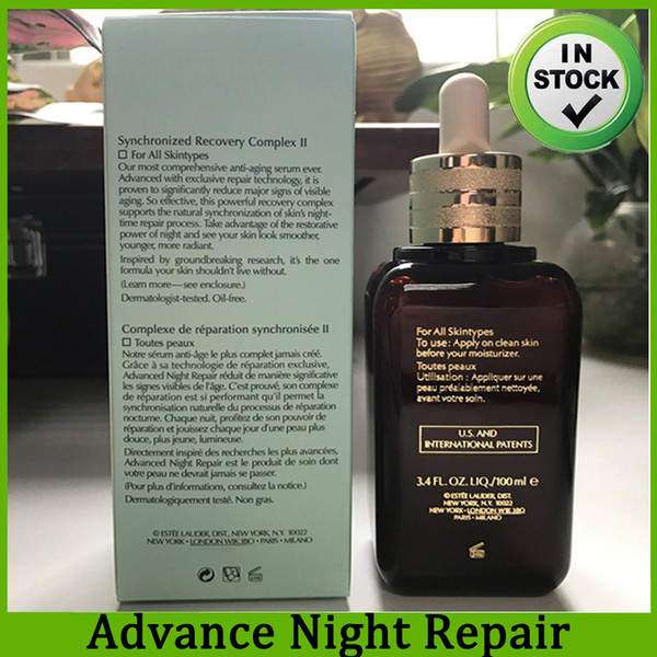 Brand EL moisturizing face skin care cream Advanced Night Repaire Syncronized Recovery Repairing 100ml Shipping Free 660108