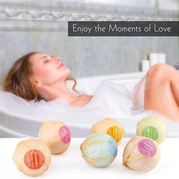 40g Random Color! Natural Bubble Bath Bomb Ball Essential Oil Handmade SPA Bath Salts Ball Fizzy Christmas Gift