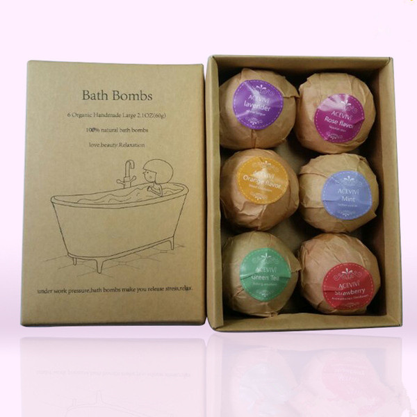 In spot 60G/pcs 6 explosion of salt suits Holiday gift suit Romantic and sweet atmosphere A bubble bath salt bomb