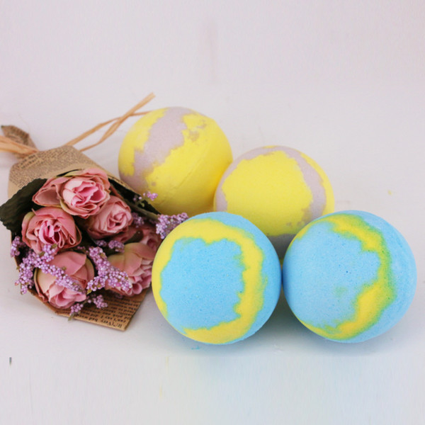 1pc 6cm 120g Deep Sea Bath Salt Body two colors Essential Oil Bath Ball Natural Bubble Bath Bombs Ball Lemon honey Wholesale & Drop ship.