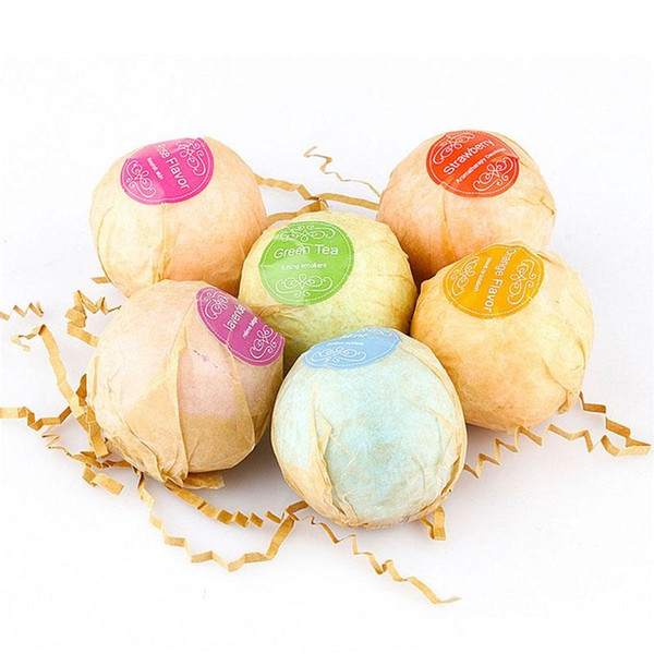 6pcs Organic Bath Bombs Bubble Bath Salts Ball Essential Oil Handmade SPA Stress Relief Exfoliating Mint Lavender Rose Flavor