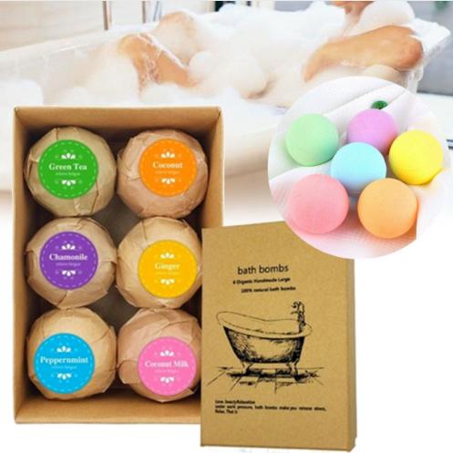 6pcs Deep Bath Salt Body Oil Moisturizing BathRelax Stress Relief Natural Bubble Ball Natural Bubble Bath Salt Ball