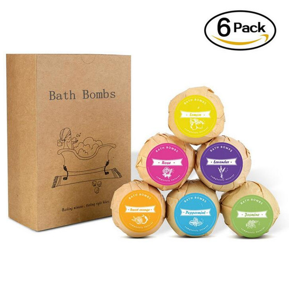 Bath Bombs Gift Set, Organic Assorted Spa Bath Bombs Kit With All Natural Ingredients, Handmade 6 Bath Bomb Gift