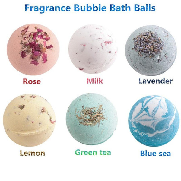 Bubble Bath Salt Organic 6Pcs/set Essential Oil Handmade Bath Bombs Firming Skin Stress Relief Exfoliating Body SPA Gift Box C18112001