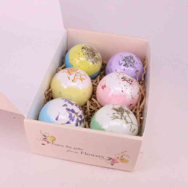 6pcs/set Bath Salt Bombs Gift Set For Home Spa Ball Bubbles Craft Lavender Natural Bath Bomb Skin Care Massage bath bomb