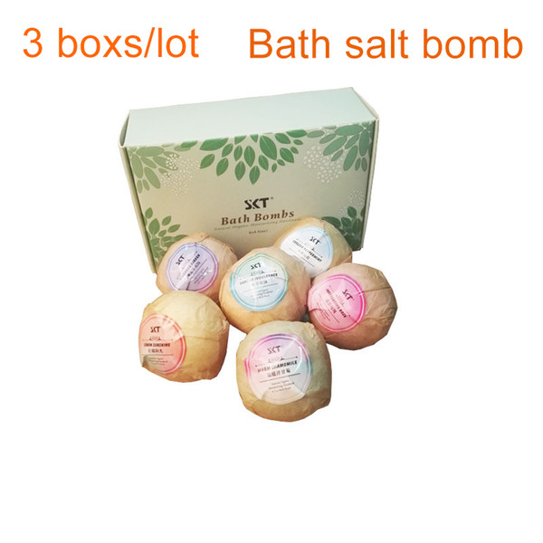 Bath Salt Bombs Skin Care Oil Sea Salt Bath ball Exfoliating Remove sweat taste Gift Set 6 Flavor Organic Handmade SPA Gift