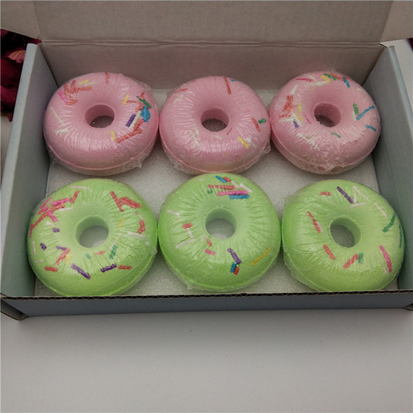 Set 6 Art Natural Bath Bomb Doughnut Shaped Essential Oil Handmade SPA Gift 65g