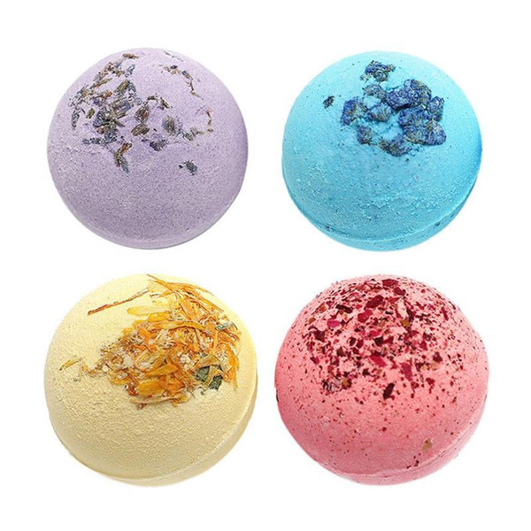 New 4Pcs/set Bath Salt Bombs Bubble Salts Ball Oil Sea Salt Handmade SPA Stress Relief Exfoliating Lemon/Lavender/Rose Flavor C18112001