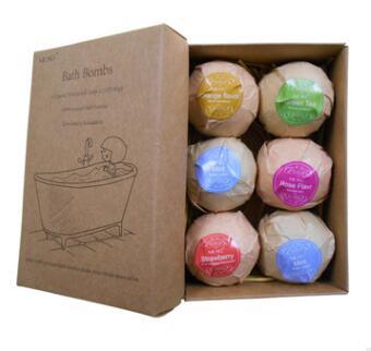 6pcs Organic Bath Bombs Bubble Bath Salts Ball Essential Oil Handmade SPA Stress Relief Exfoliating Mint Lavender Rose Flavor