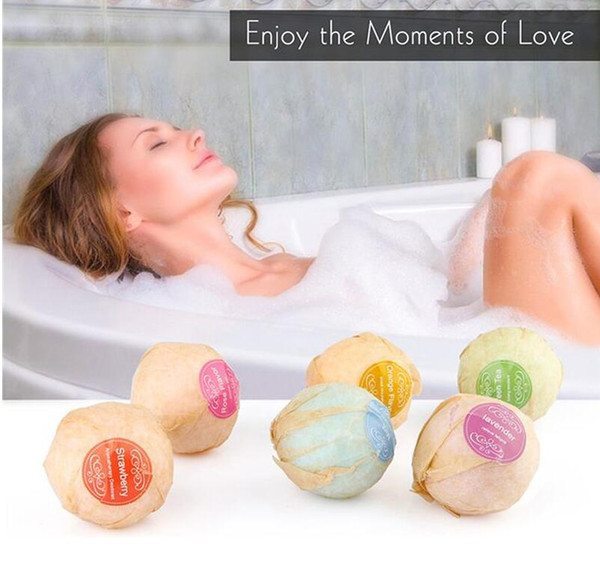 50pcs 60g Random Color! Natural Bubble Bath salts Bomb Ball Essential Oil Handmade SPA Bath Salts Ball Fizzy free ship