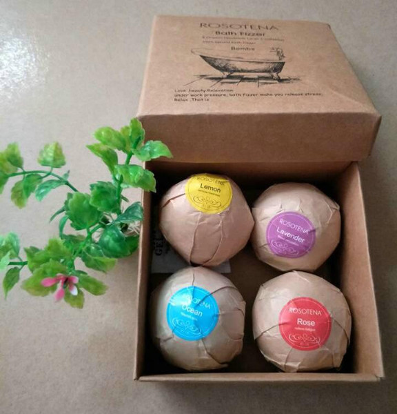 DHL 12pcs rosot ena 100g Dried flowers Rose/Lavender/Lemon/Deep Sea Bath Salt Body Essential Oil Bath Ball Natural Bubble Bath Bombs Ball