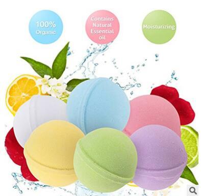 6PCS*60G bubble bath ball set whitening and nourishing bath salt 100% organic contains natural essential oil