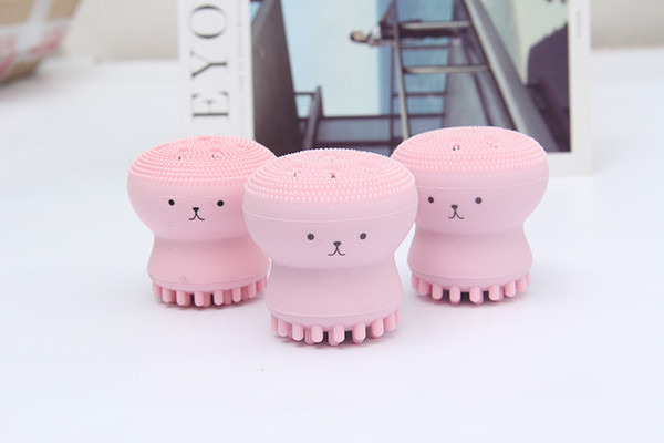 Cute Jellyfish Wash Brush Exfoliating Face Cleaner Massage Soft Silicone Facial Brush Scruber Deep Pore Cleaning Brush new