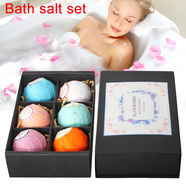 6pcs Bath Salt Bombs Ball Soap Skin Care SPA Whitening Moisture Relaxation Gift Women Body Cleaning Cosmetic Bath Salt SetH7JP C18112001