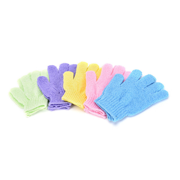 1 Pair Best Selling New Arrival Shower Bath Gloves Exfoliating Wash Skin Spa Massage Body Scrubber Cleaner Random