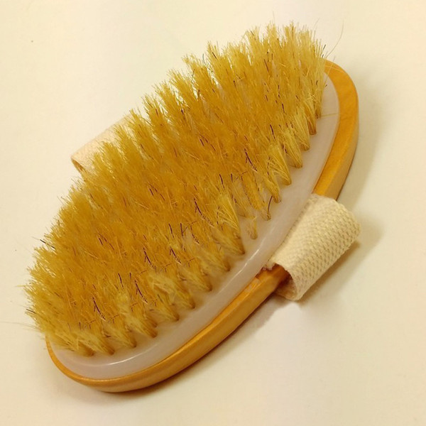 Dry Skin Body Brush Natural Bristle Brush Soft Handle Pouch SPA Sale YF2017