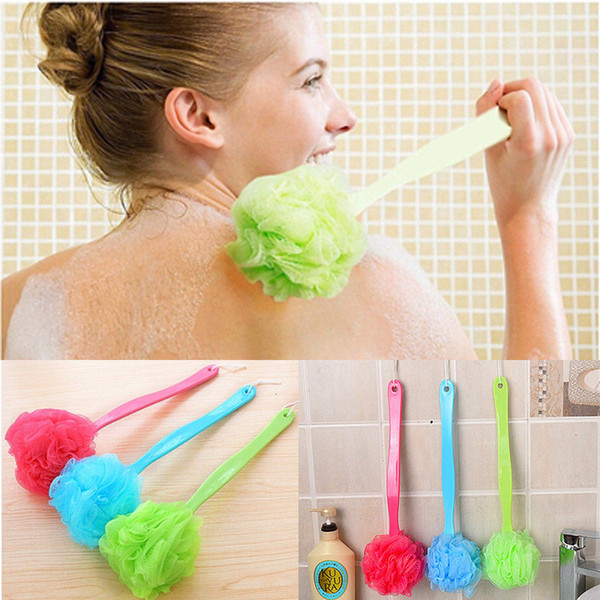 body brush long handle bath brush 1Pcs Long Handle Hanging Soft Mesh Back Body Bath Shower Scrubber Brush Sponge