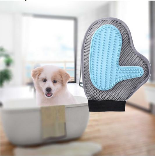 New TPR&Mesh Cloth Pet Comfortble Grooming Bathing Massaging Gloves Deshedding Tool Pet Care Tool for Pet Dog Cat