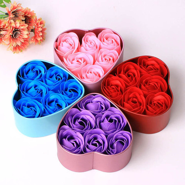 Surprise Rose Flower 6Pcs Bath Body Petal Scented Soap gift Wedding Decoration Creative Valentine's Day gift n#dropship