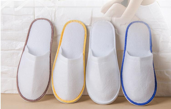 Free Shipping 10pairs/Lot Mixed Color Brushed Disposable Slippers Independent Packing Hotel Family Party Beauty SupplieWholesale