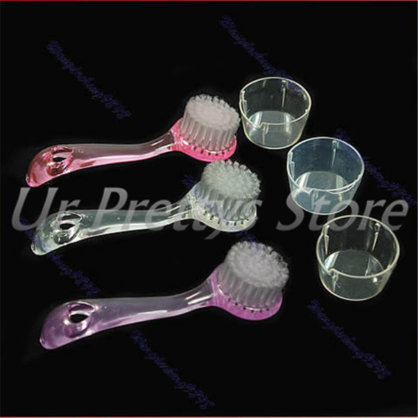 Soft Bristle Brush Scrub Exfoliating Facial Brush Face Care Cleaning Wash Cap HTY07