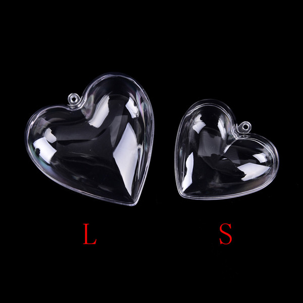 2PCS Hot Sale Heart Shape DIY clear plastic bath bomb mould acrylic mold 65/80mm