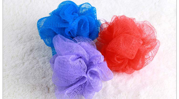 New Arrival Mesh Pouf Sponge Bathing Spa Shower Scrubber Ball Colorful Bath Brushes Sponges