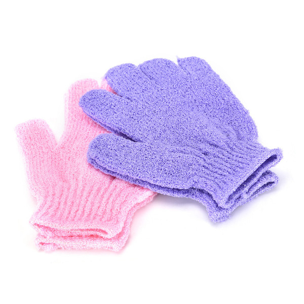 1 Pair Shower Bath Gloves Exfoliating Wash Skin Spa Massage Body Scrubber Cleaner Random Color