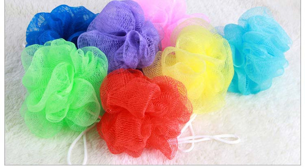 Mesh Pouf Sponge Bathing Spa Shower Scrubber Ball Colorful Bath Brushes Sponges