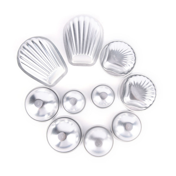 5 Sets 3D Scallop Shell Ball Bath Bomb Mold Aluminum Ball Sphere Bath Bomb Mold Wholesale