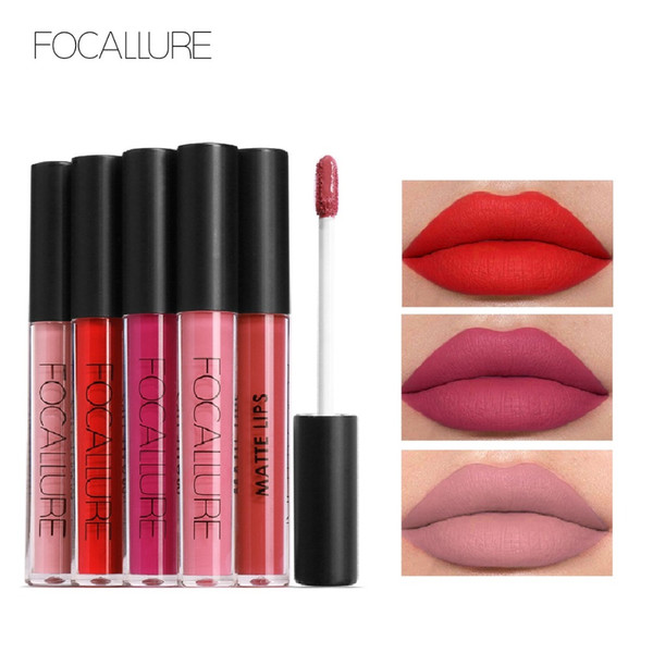 FOCALLURE Matte Lipgloss Sexy Liquid Lip Gloss Matte Long Lasting Waterproof Cosmetic Beauty Keep 24 Hours Makeup lips