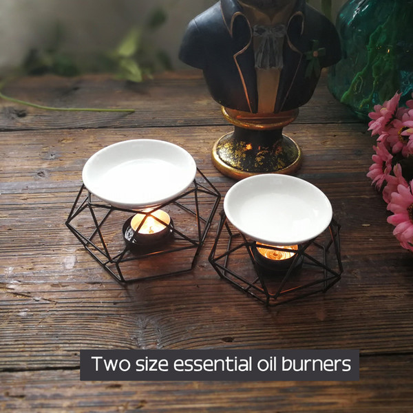 Bird Nest Iron Stand Ceramic Oil Burner Warm tea High Quality Candle Aromatherapy Oil Lamp Gifts Crafts Home Decorations Aroma Furnace