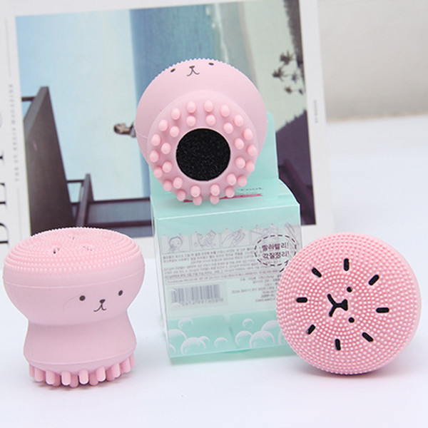 Tamax HF002 Wash Brushes Super Little Cute Octopus Face Cleaner Massage Soft Silicone Facial Brush Face Cleansers Blackhead Spot Acne